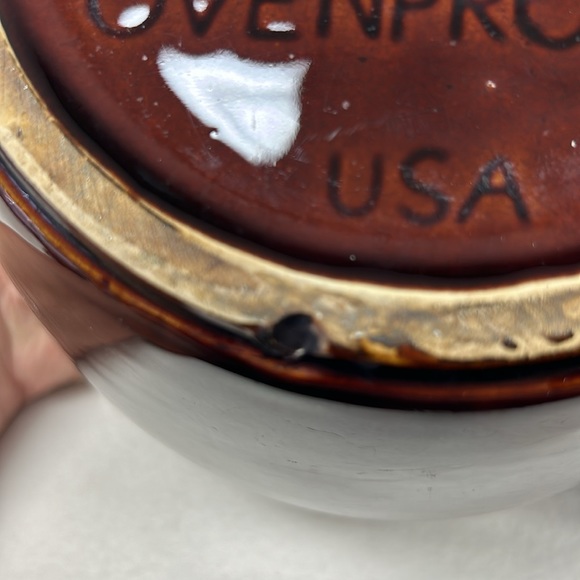 - Vintage 1242  brown drip glaze McCoy Pottery ceramic bean pot - Picture 9 of 10